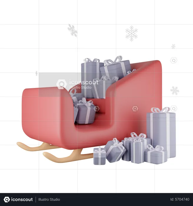 Weihnachtsmann-Schlitten  3D Icon