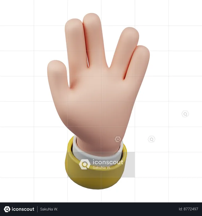 Weird Cross Hand Gesture  3D Icon