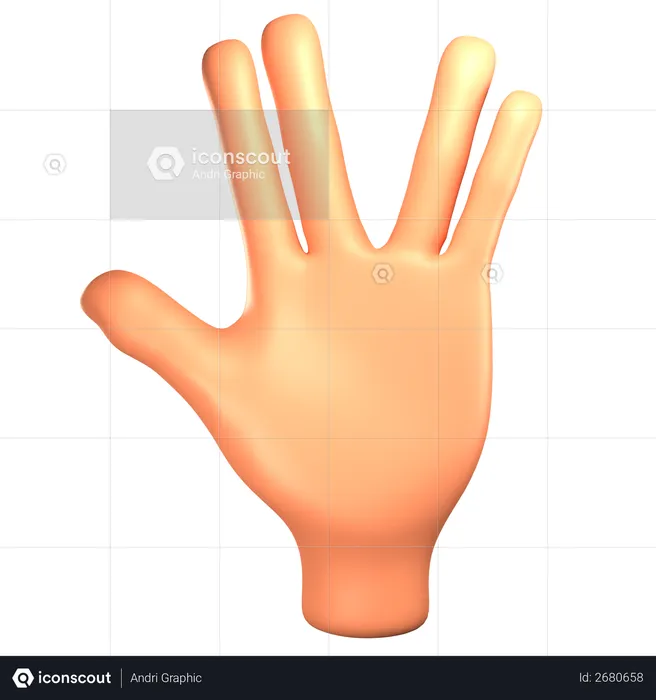 Weird hand gesture  3D Illustration