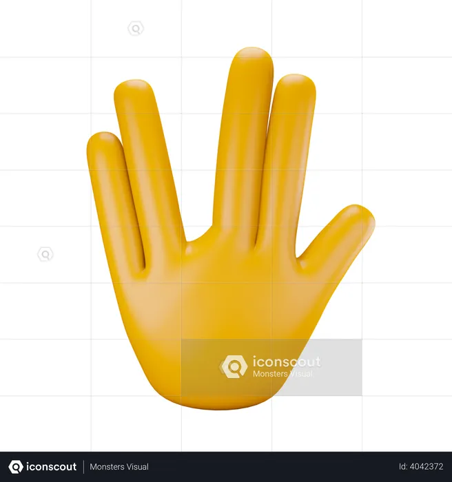 Weird hand gesture  3D Illustration