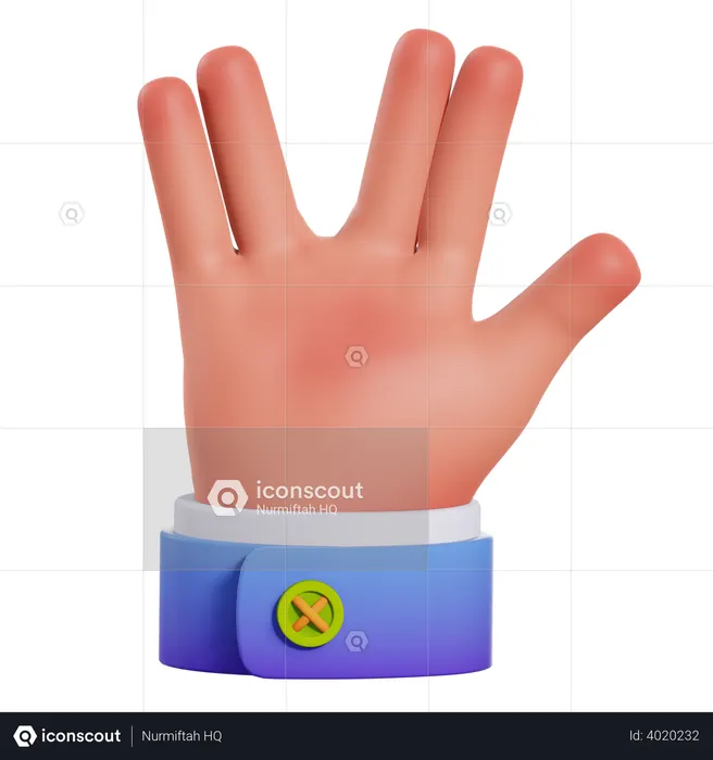 Weird hand gesture  3D Illustration