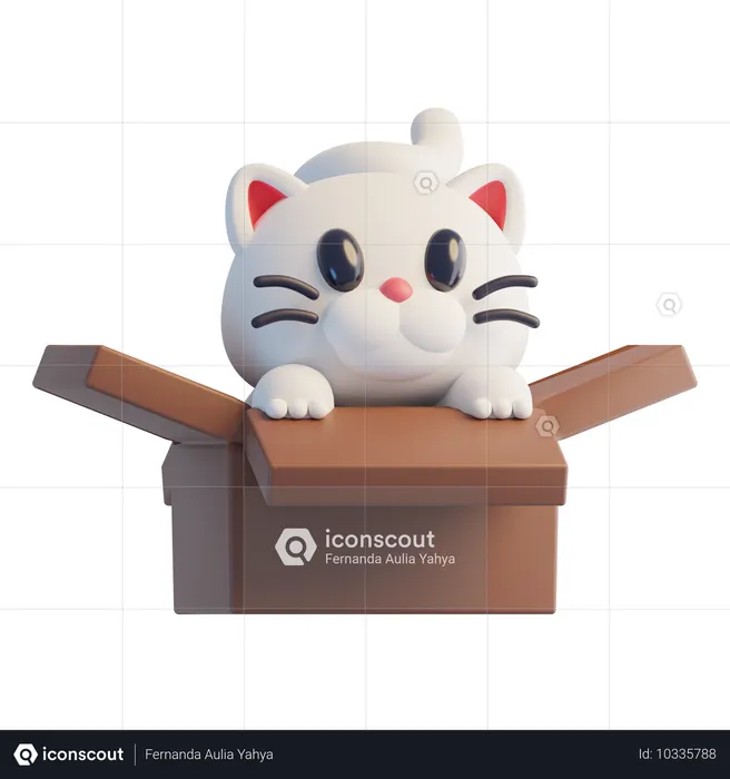 Weiße Katze  3D Icon