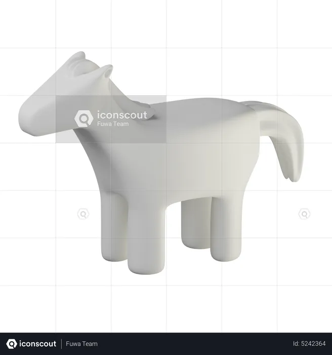 Weißes Pferd  3D Icon