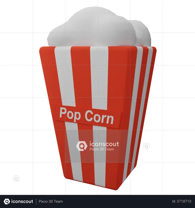 Weißes Popcorn  3D Illustration