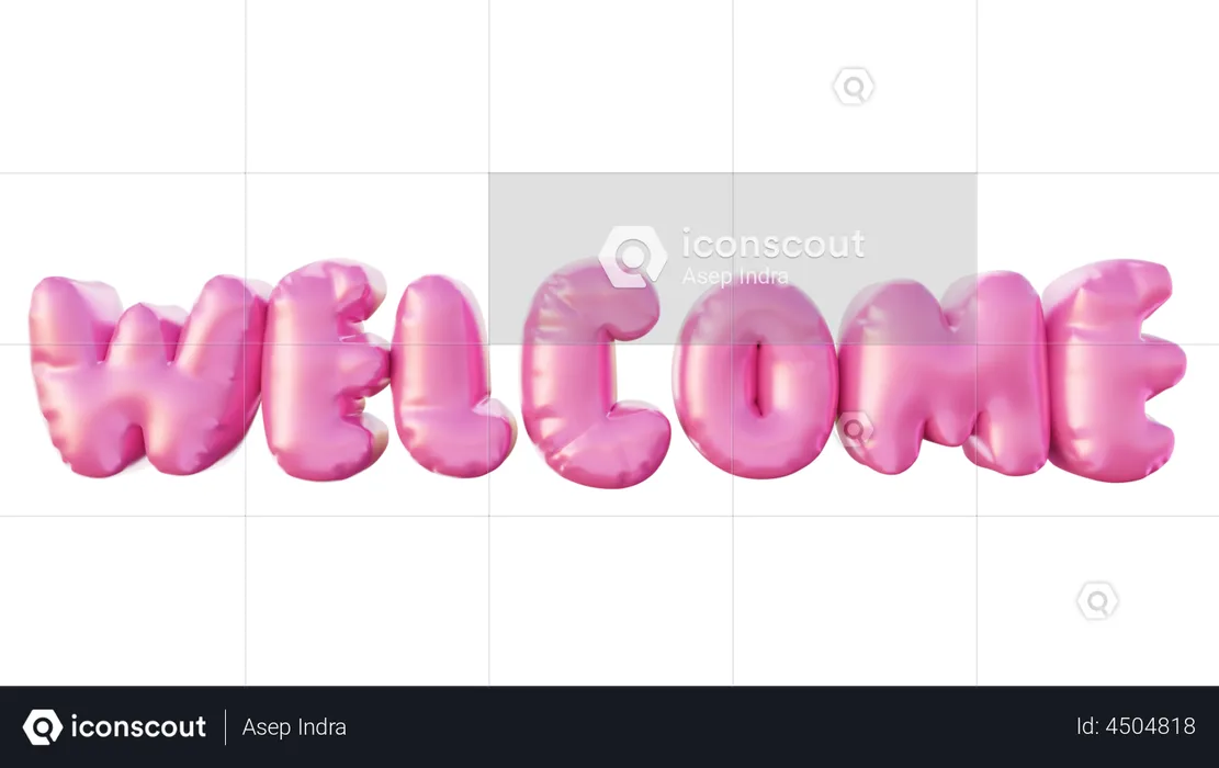 Welcome Balloon  3D Illustration