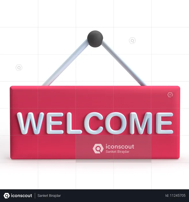 Welcome Board  3D Icon