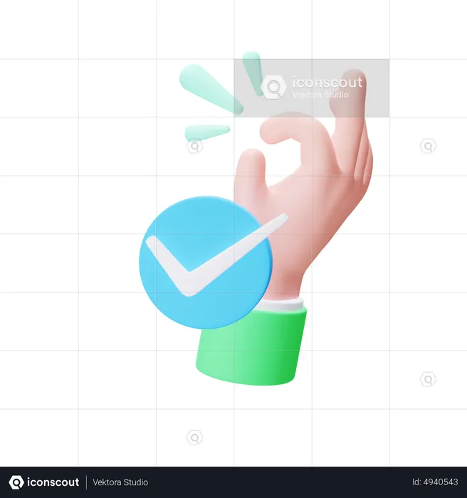 Well Done Hand Symbol  3D Icon