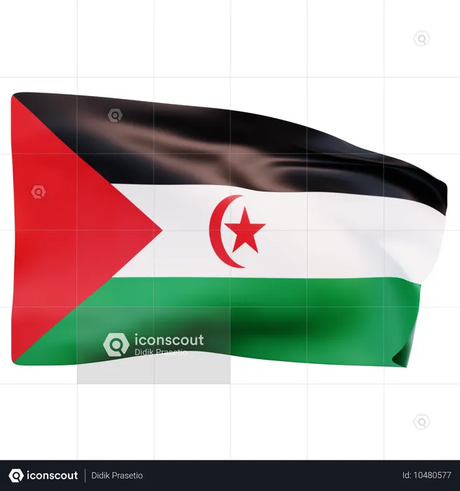 Westsahara Flagge Flag 3D Icon