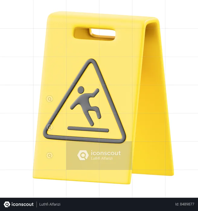 Wet Floor Sign  3D Icon