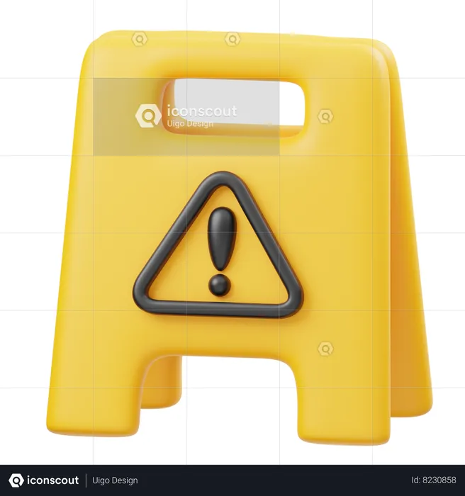 Wet Floor Warning Emoji 3D Icon