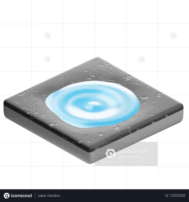 Wet Pavement  3D Icon