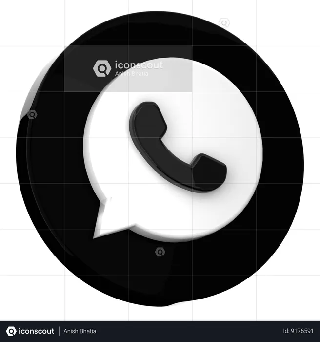 Whatsapp 3D Icon download in PNG, OBJ or Blend format