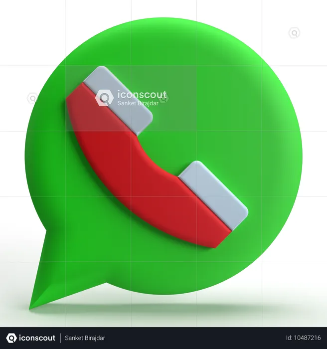 Chamada pelo WhatsApp  3D Icon