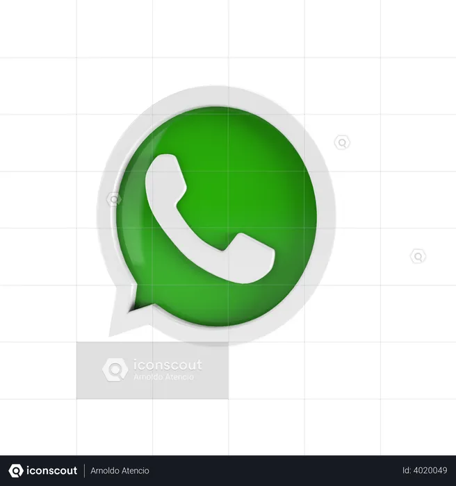 WhatsApp logo  3D Illustration