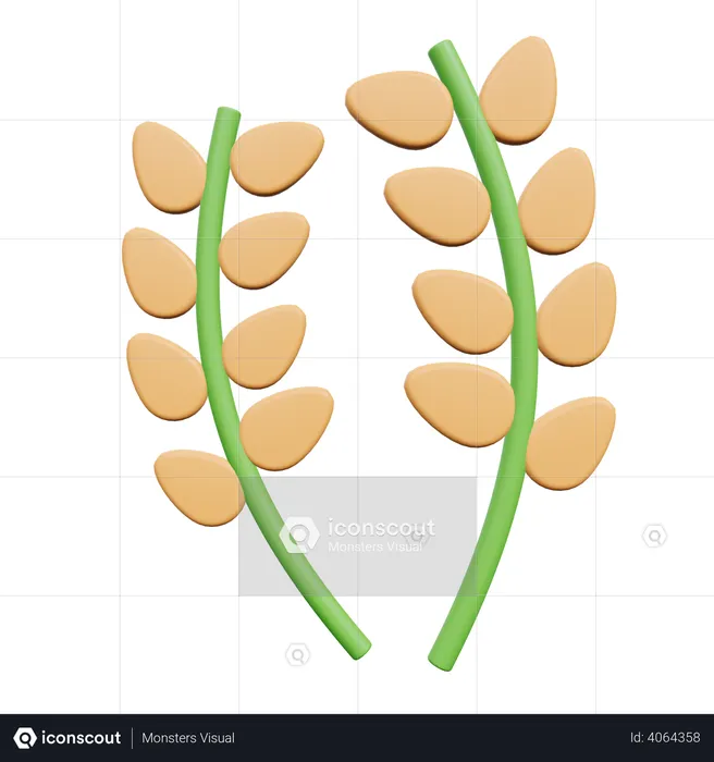 Wheat Crop  3D Illustration