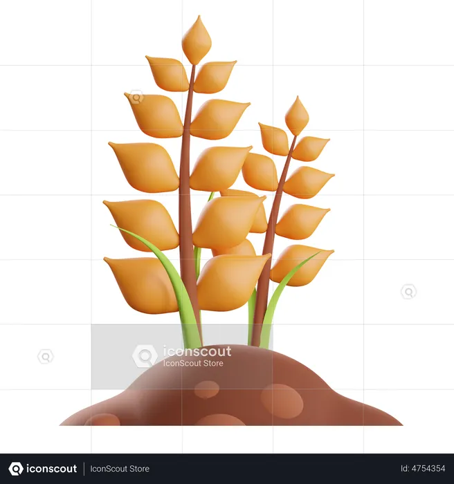 Wheat Farming  3D Illustration