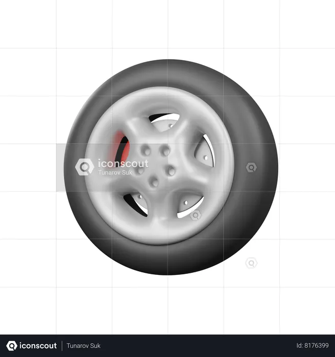 Wheel  3D Icon