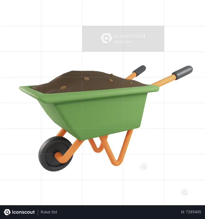 Wheel Barrow  3D Icon