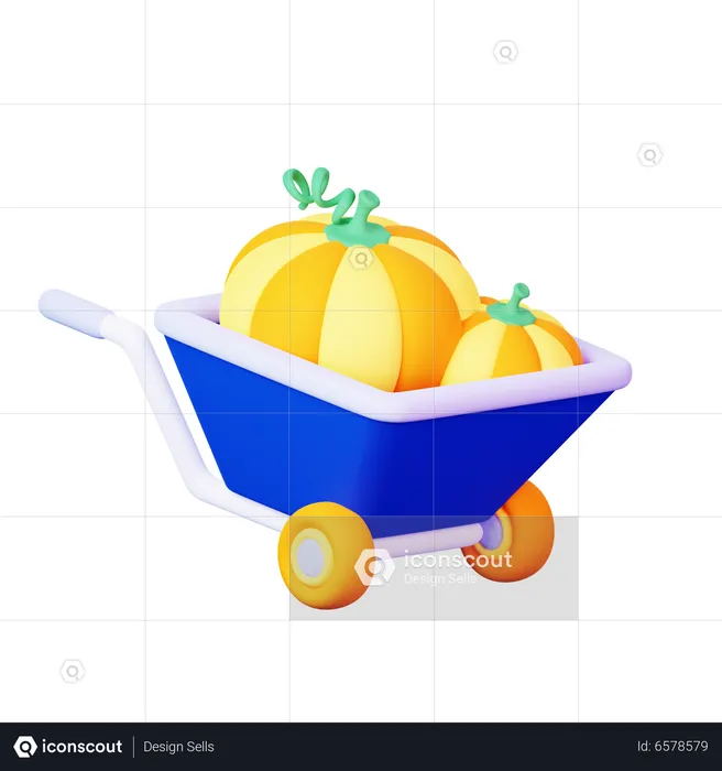 Wheelbarrow  3D Icon