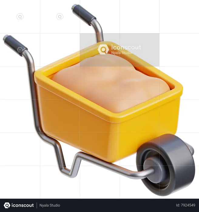 Wheelbarrow  3D Icon