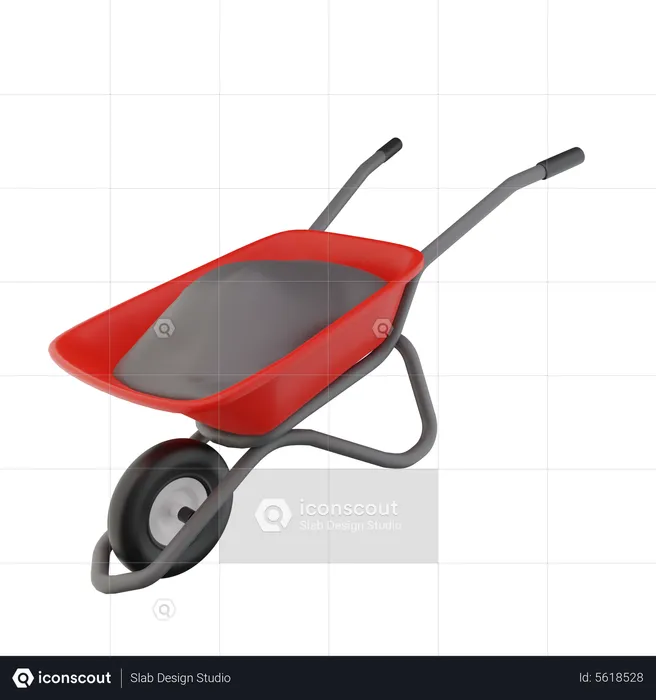 Wheelbarrow  3D Icon