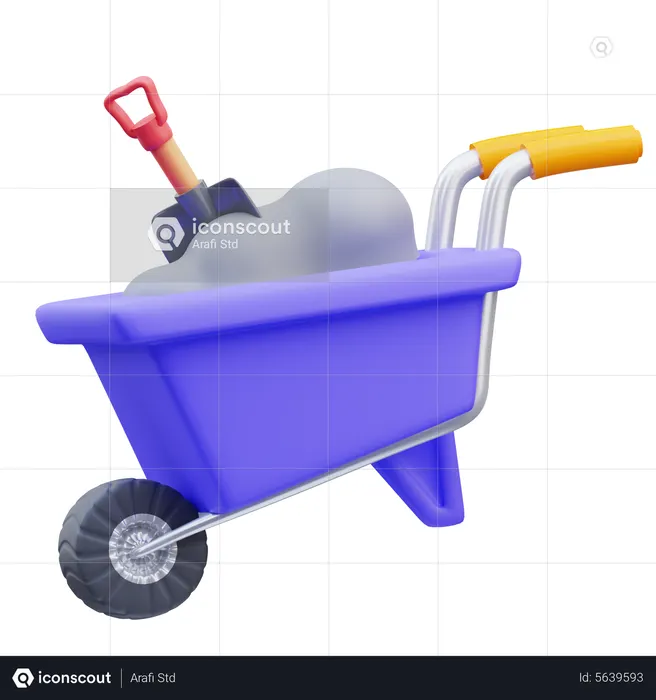 Wheelbarrow  3D Icon