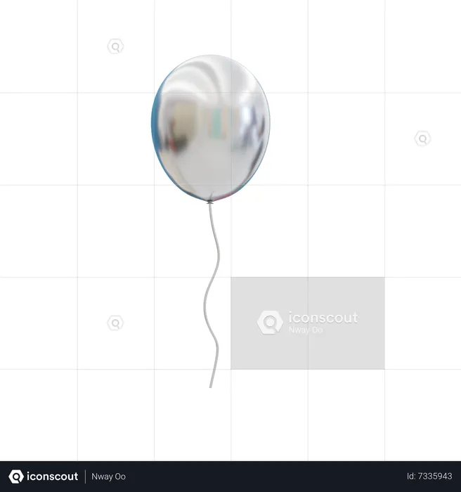 White balloon  3D Icon