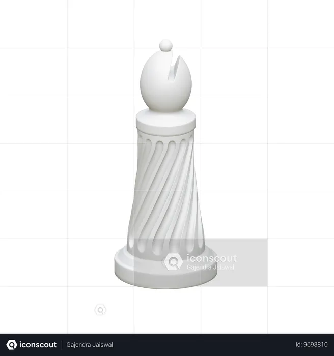 White Bishop  3D Icon