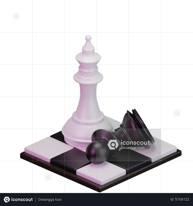 White Bishop kill Black pawn  3D Icon