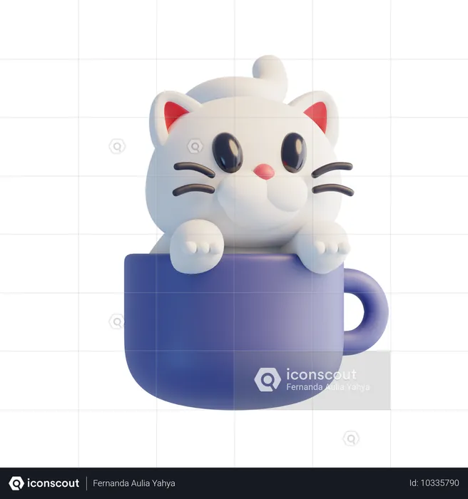 白い猫  3D Icon