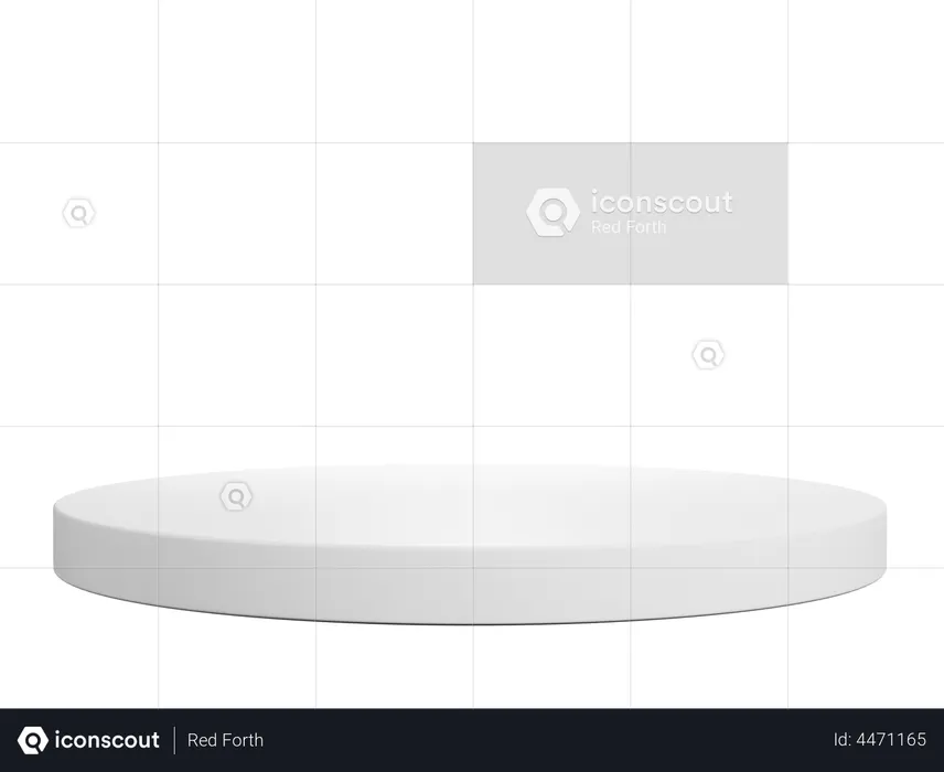 White Circle Pedestal  3D Illustration