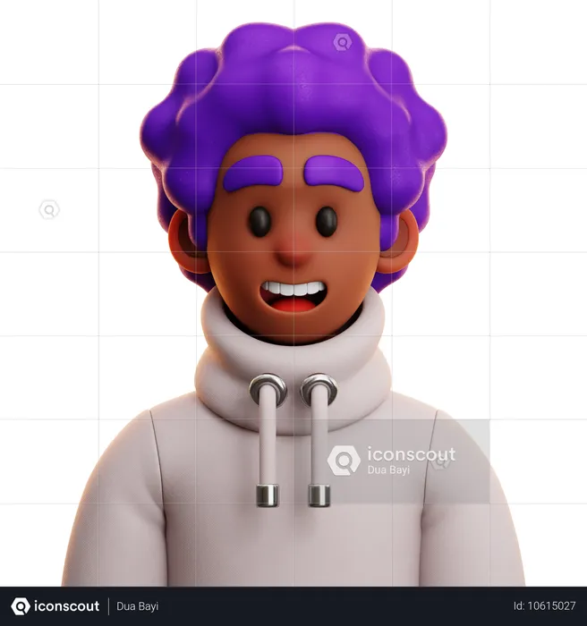 WHITE HOODIE MAN  3D Icon