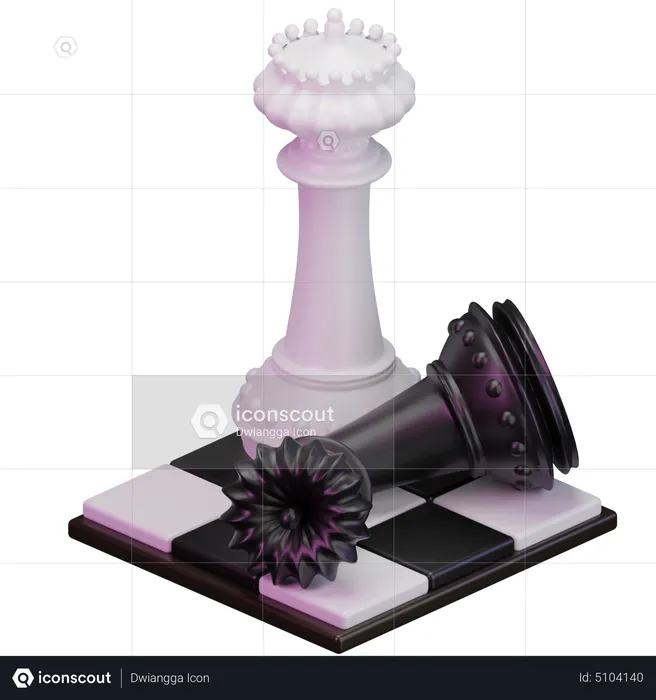 White King kill Black Queen  3D Icon
