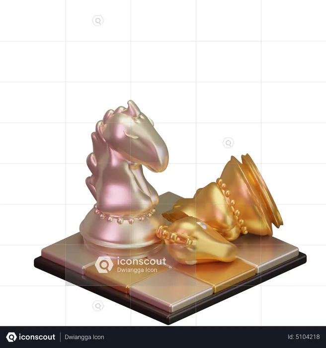 White Knight kill Black Knight  3D Icon