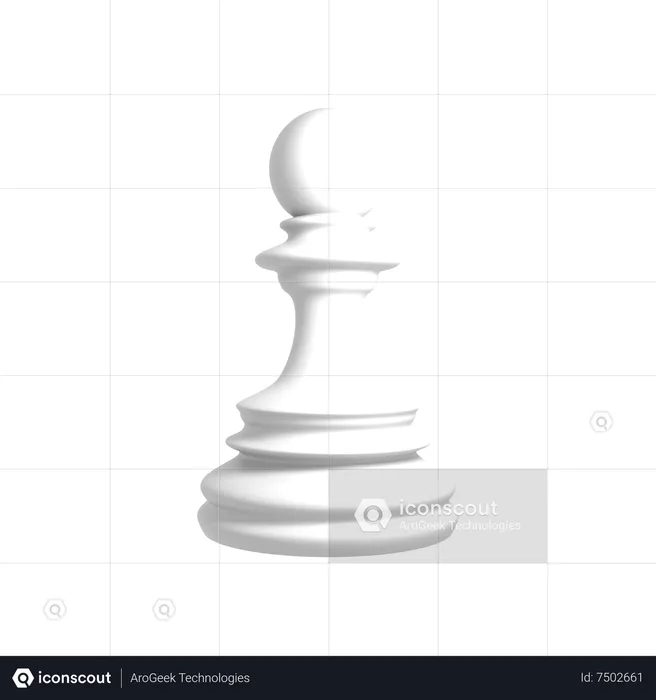 White pawn  3D Icon