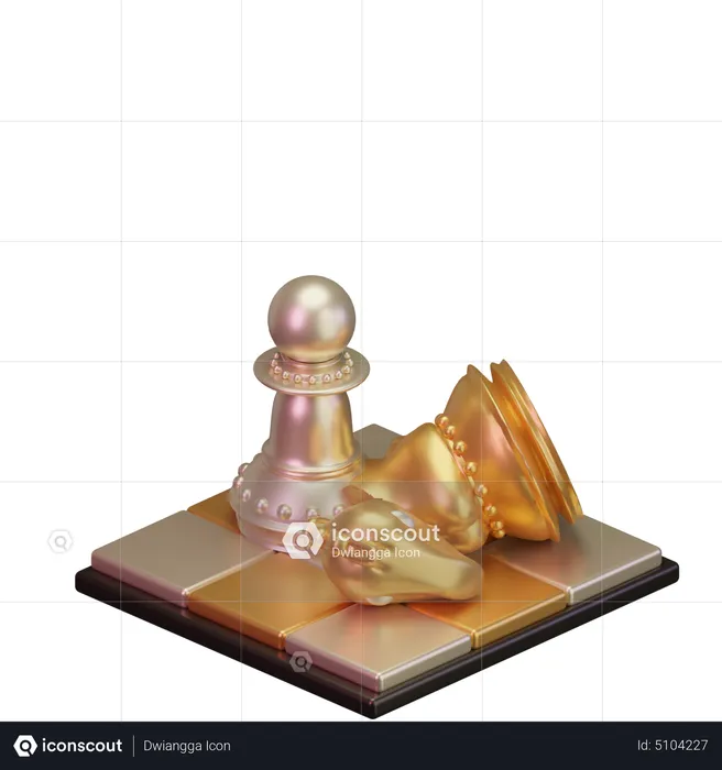 White pawn kill Black Knight  3D Icon