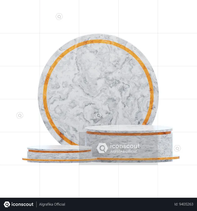 White Podium Aesthetic  3D Icon