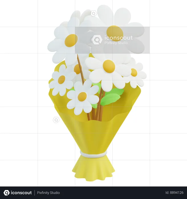 White Primrose Flowers  3D Icon