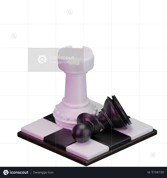 White Rook kill Black pawn  3D Icon