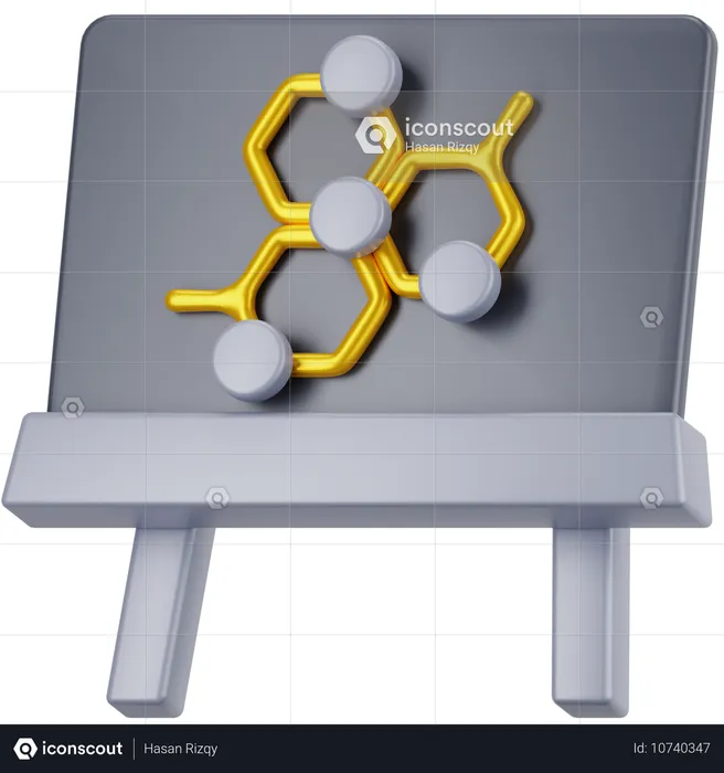 Whiteboard Chemie  3D Icon