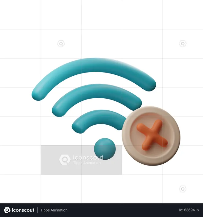 Wi-Fi Error 404  3D Icon