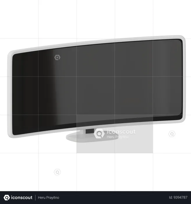 Wide Monitor  3D Icon