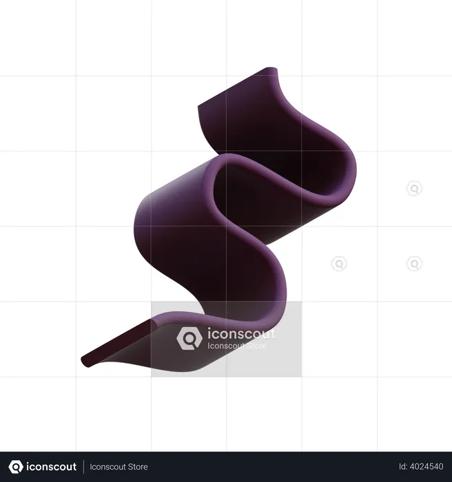 Wide Squiggly Curve  3D Illustration