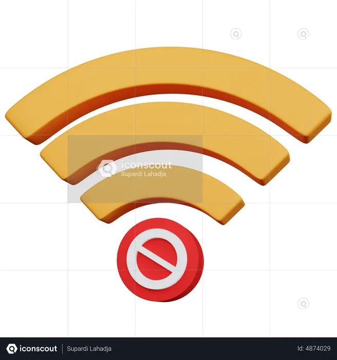 Wi-fi banido  3D Icon