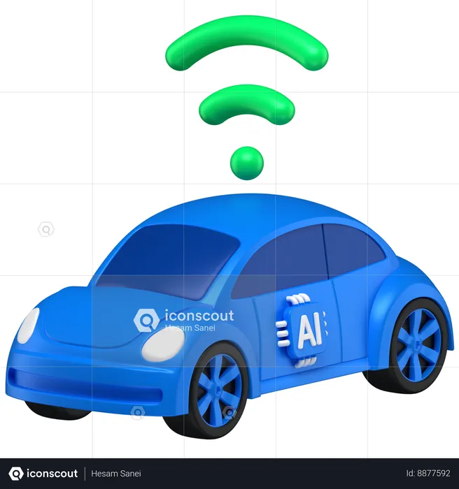 Wifi Car  3D Icon