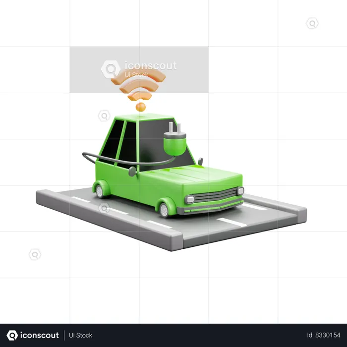 Carro wi-fi  3D Icon