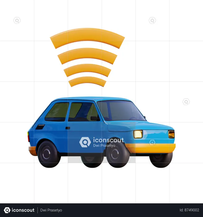 Coche wifi  3D Icon