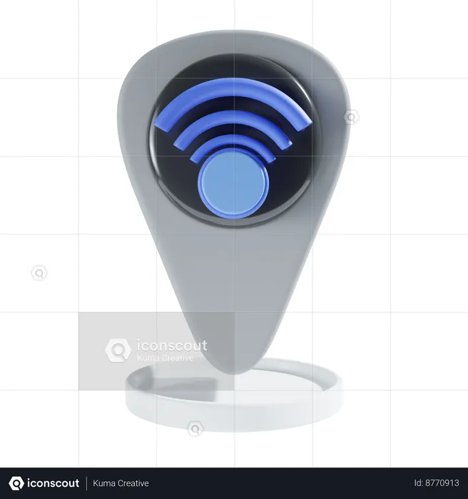 Emplacement Wi-Fi  3D Icon