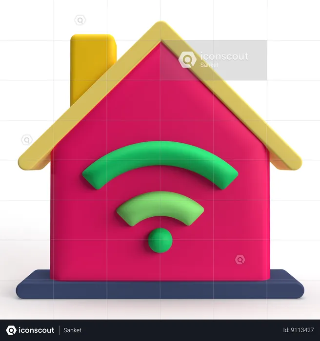 Wifi Home  3D Icon