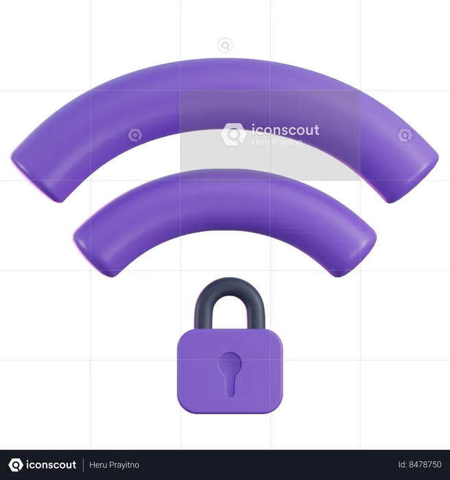 Wifi Lock  3D Icon